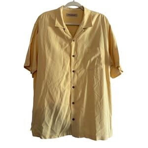Tommy‎ Bahama Men's Yellow Short Sleeve Button Up Camp Shirt